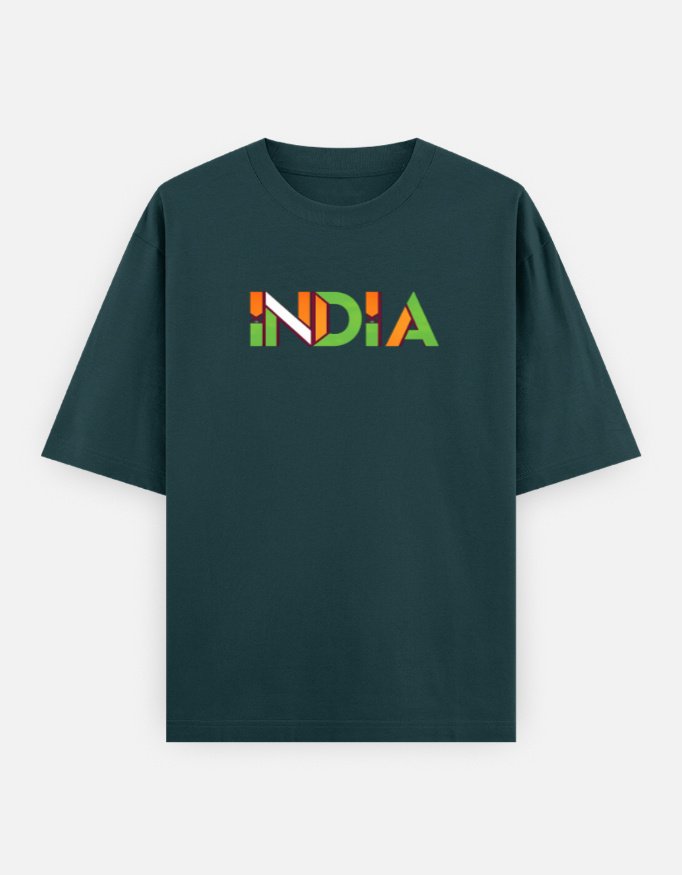 India Brush Stroke Unisex Oversized T-Shirt - Image 3