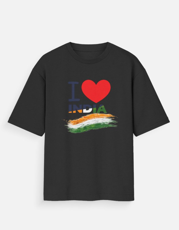 I Love India Unisex Oversized T-Shirt - Image 2