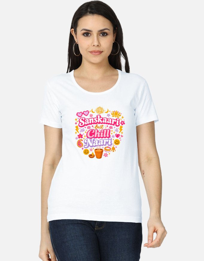 Chill Naari Typographic Printed Regular T-Shirt - Image 2