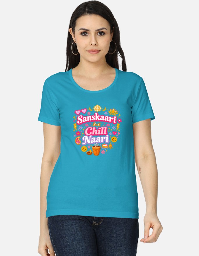 Chill Naari Typographic Printed Regular T-Shirt - Image 3