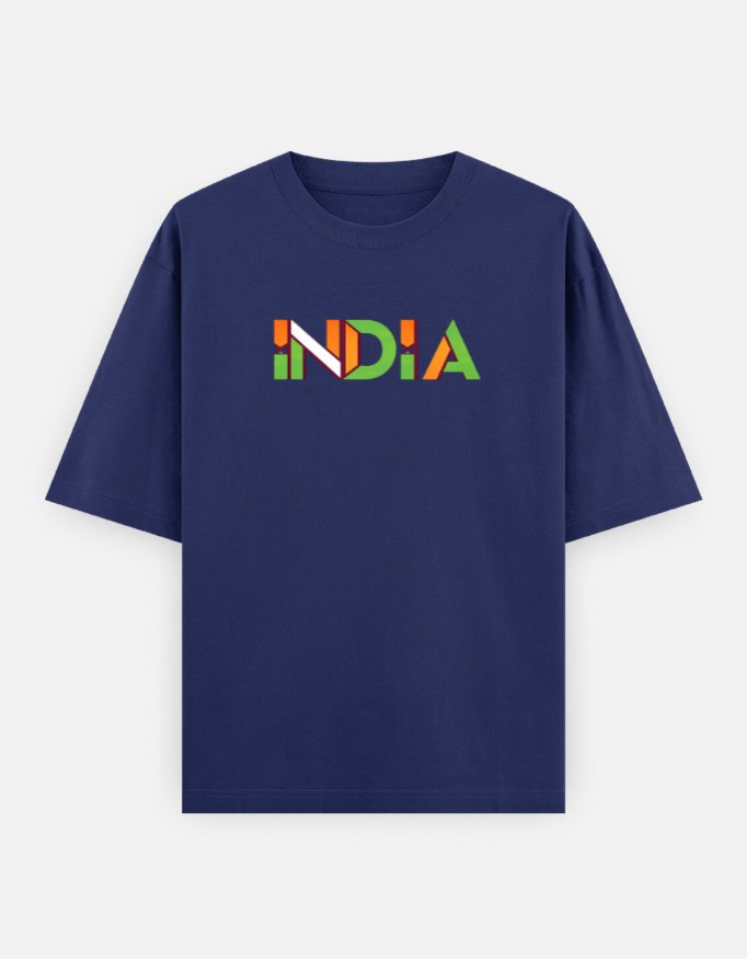 India Brush Stroke Unisex Oversized T-Shirt - Image 2